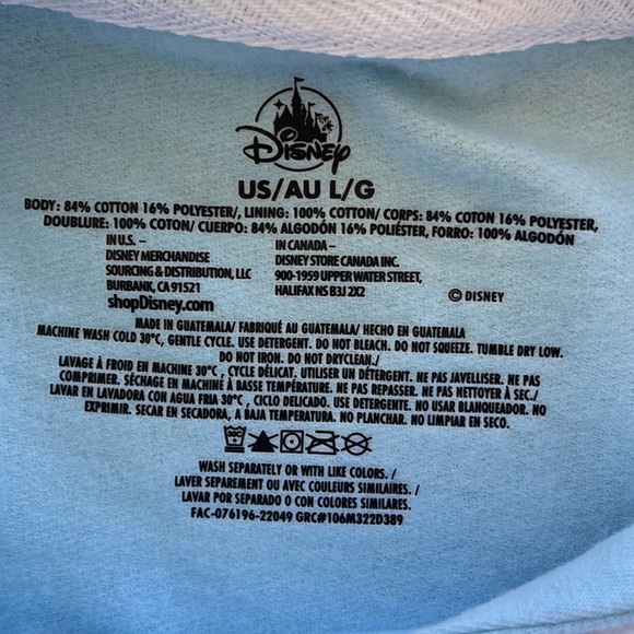 NWT Women's Disney Magic Pale Blue Cropped Hoodie - Picture 4 of 10